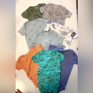 Carter’s 24M Onesie Lot 8 Pieces Dino Animal 5 NWOT